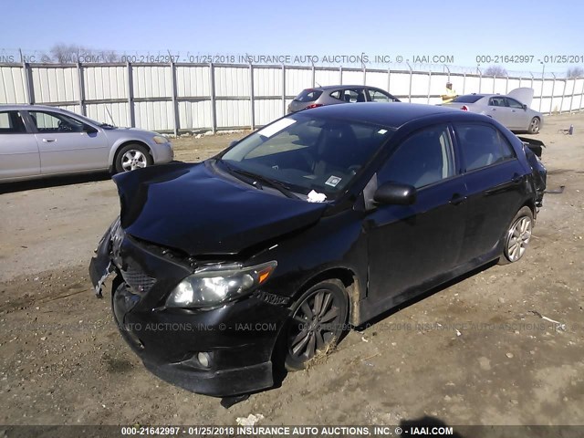 1NXBU40E39Z144630 - 2009 TOYOTA COROLLA S/LE/XLE BLACK photo 2