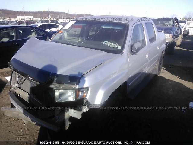 2HJYK16536H503110 - 2006 HONDA RIDGELINE RTL SILVER photo 2