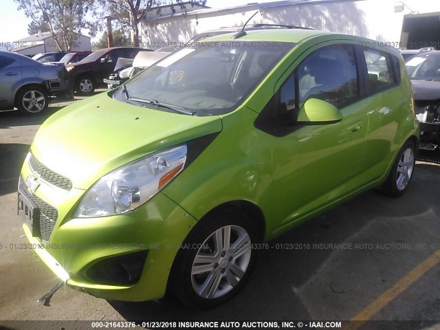 KL8CA6S98EC489139 - 2014 CHEVROLET SPARK LS GREEN photo 2