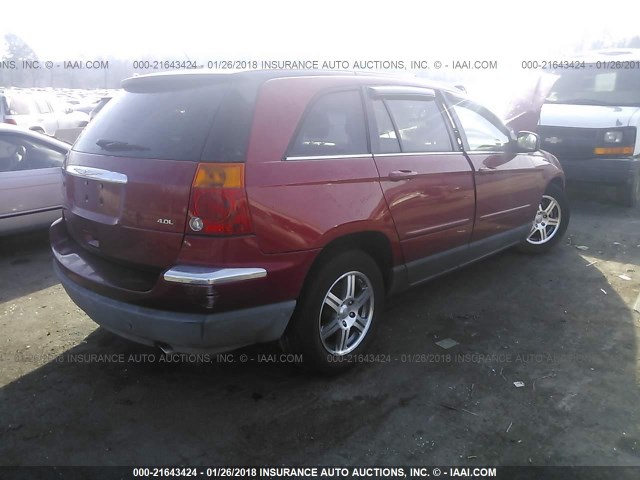 2A8GM68X47R250325 - 2007 CHRYSLER PACIFICA TOURING RED photo 4