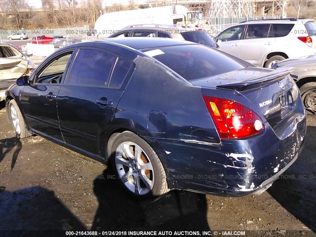 1N4BA41E17C805253 - 2007 NISSAN MAXIMA SE/SL BLUE photo 3