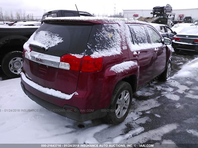 2GKALMEK3E6287513 - 2014 GMC TERRAIN SLE BURGUNDY photo 4