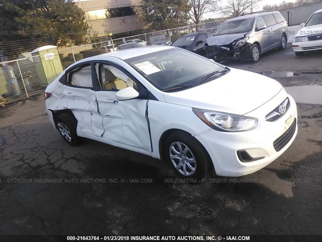 KMHCT4AE2EU720708 - 2014 HYUNDAI ACCENT GLS/GS WHITE photo 1