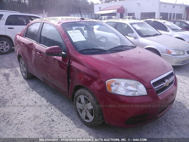 KL1TD56E09B378863 - 2009 CHEVROLET AVEO LS/LT RED photo 1