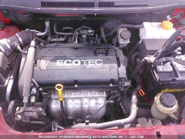 KL1TD56E09B378863 - 2009 CHEVROLET AVEO LS/LT 红色 照片 10