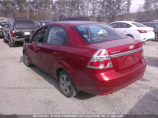 KL1TD56E09B378863 - 2009 CHEVROLET AVEO LS/LT RED photo 3