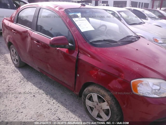 KL1TD56E09B378863 - 2009 CHEVROLET AVEO LS/LT RED photo 6