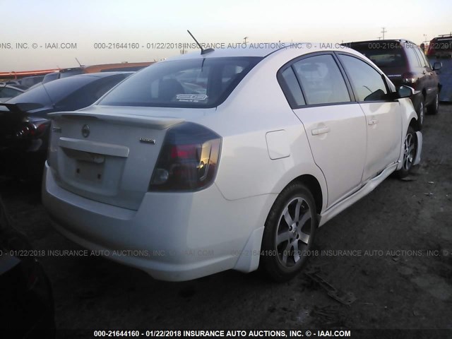 3N1AB6AP4CL770094 - 2012 NISSAN SENTRA 2.0/2.0S/SR/2.0SL WHITE photo 4