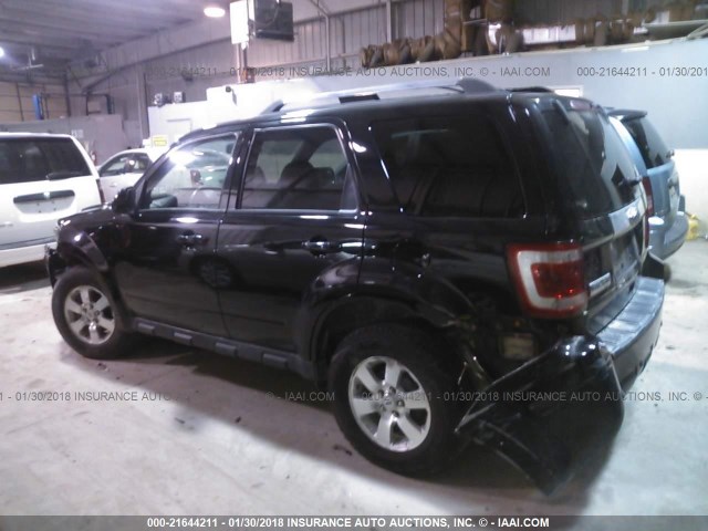 1FMCU0E71AKA62080 - 2010 FORD ESCAPE LIMITED BLACK photo 3