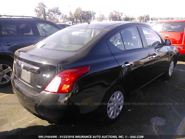 3N1CN7AP2CL879482 - 2012 NISSAN VERSA S/SV/SL BLACK photo 4