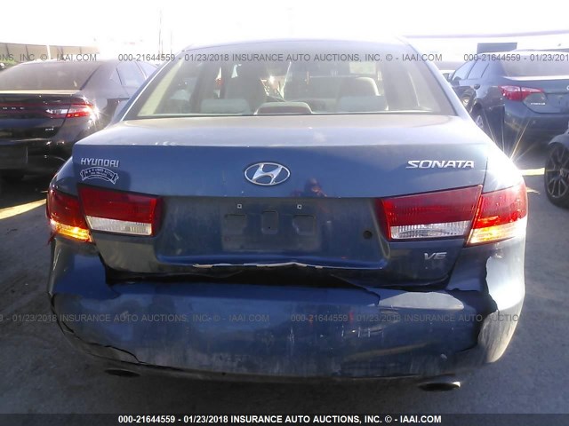 5NPEU46F37H216449 - 2007 HYUNDAI SONATA SE/LIMITED TEAL photo 6