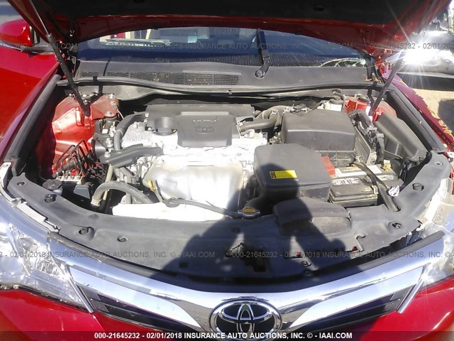 4T4BF1FK3CR179588 - 2012 TOYOTA CAMRY SE/LE/XLE RED photo 10