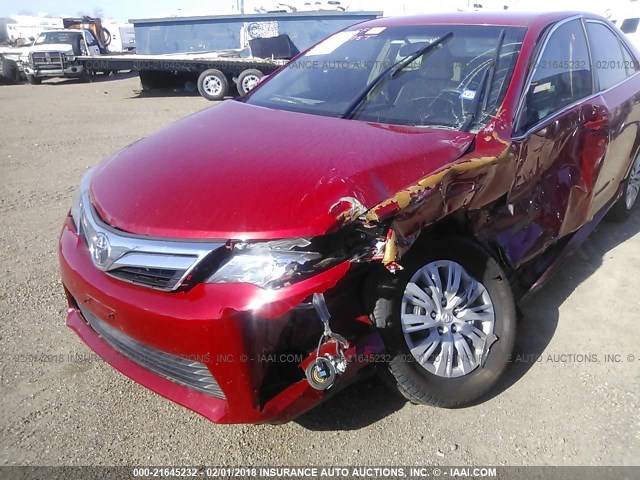 4T4BF1FK3CR179588 - 2012 TOYOTA CAMRY SE/LE/XLE RED photo 6