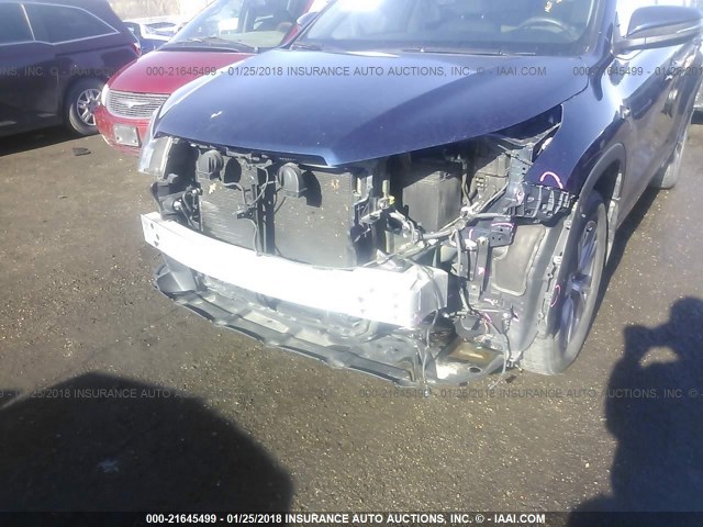 5TDJKRFH9ES019831 - 2014 TOYOTA HIGHLANDER XLE ლურჯი ფოტო 6