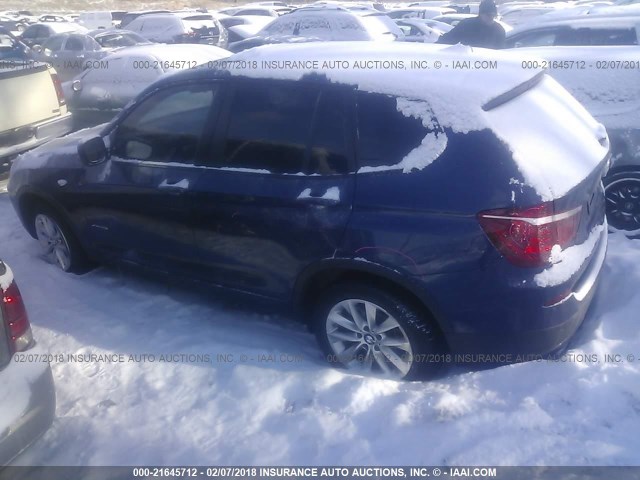 5UXWX9C51D0D04320 - 2013 BMW X3 XDRIVE28I BLACK photo 3