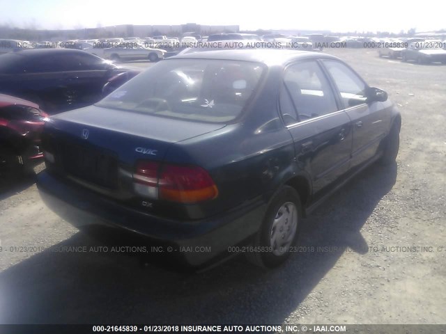 1HGEJ6526TL018622 - 1996 HONDA CIVIC DX GREEN photo 4