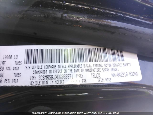 3C6MR5BJXEG262371 - 2014 RAM 2500 SLT BLACK photo 9