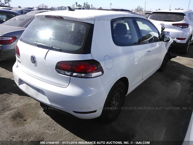 WVWBB7AJ1CW315037 - 2012 VOLKSWAGEN GOLF WHITE photo 4