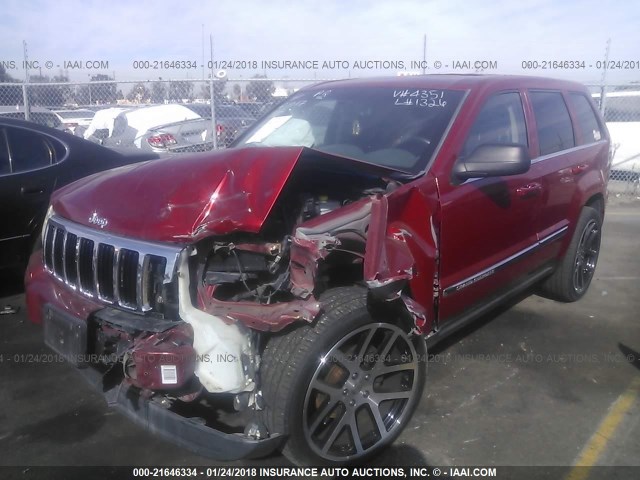 1J4HS58216C254351 - 2006 JEEP GRAND CHEROKEE LIMITED RED photo 2