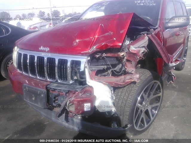 1J4HS58216C254351 - 2006 JEEP GRAND CHEROKEE LIMITED RED photo 6