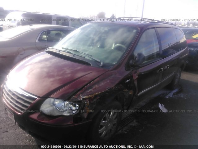 2A4GP54L57R151647 - 2007 CHRYSLER TOWN & COUNTRY TOURING MAROON photo 2