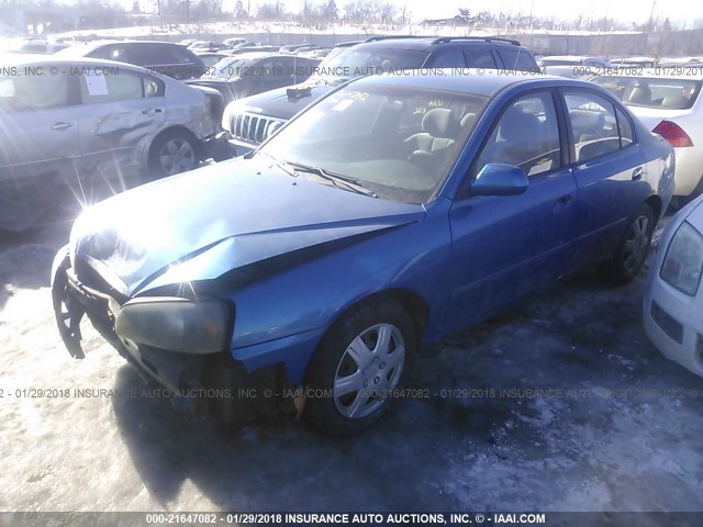 KMHDN46D64U830299 - 2004 HYUNDAI ELANTRA GLS/GT BLUE photo 2