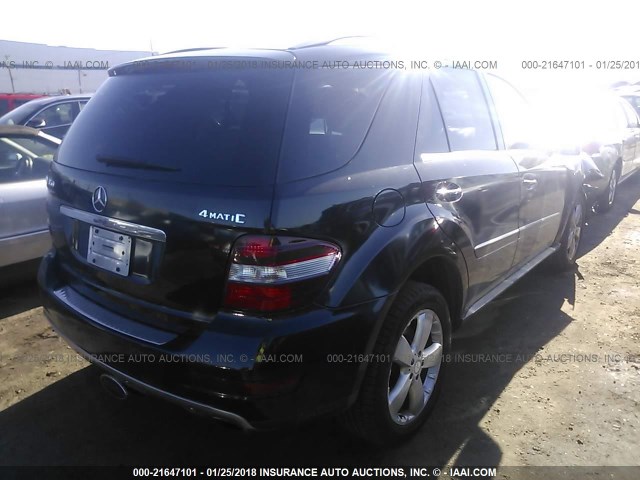 4JGBB8GB5BA666918 - 2011 MERCEDES-BENZ ML 350 4MATIC BLACK photo 4