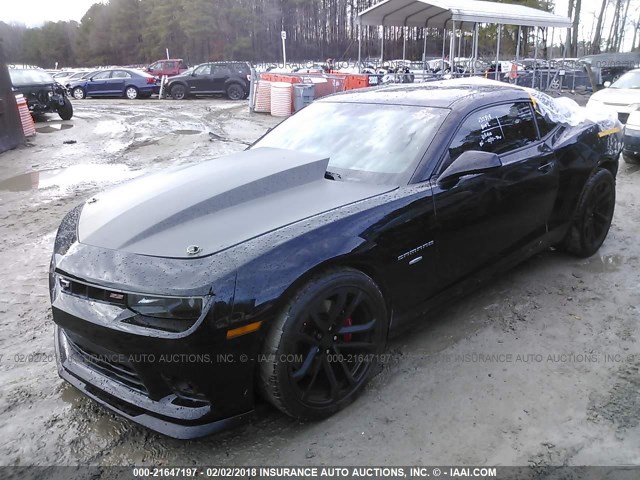 2G1FT1EW7E9122820 - 2014 CHEVROLET CAMARO 2SS BLACK photo 2