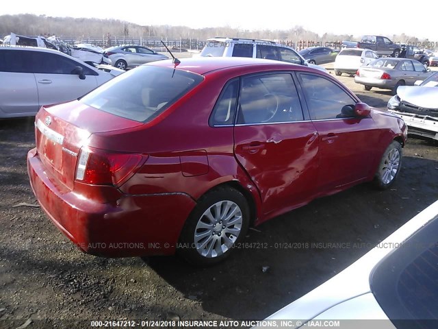 JF1GE61658H510059 - 2008 SUBARU IMPREZA 2.5I RED photo 4