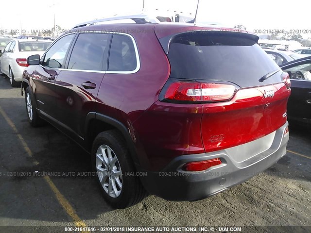 1C4PJLCB7HD221819 - 2017 JEEP CHEROKEE LATITUDE RED photo 3