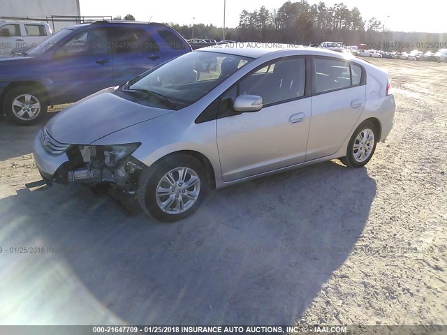 JHMZE2H76AS012339 - 2010 HONDA INSIGHT EX SILVER photo 2