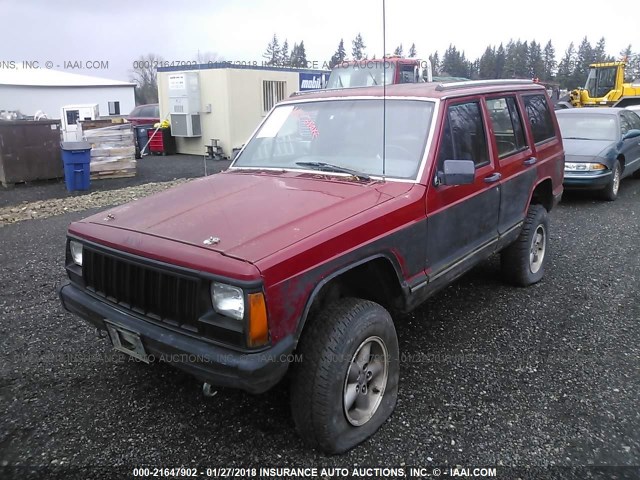 1J4FJ28S0ML632469 - 1991 JEEP CHEROKEE RED photo 2