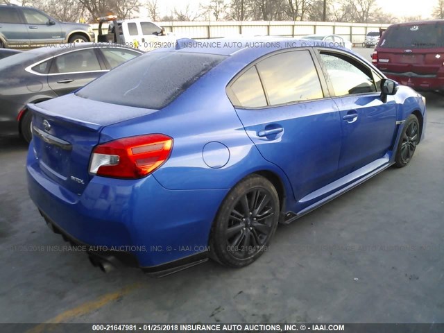 JF1VA1D66F8811762 - 2015 SUBARU WRX PREMIUM BLUE photo 4