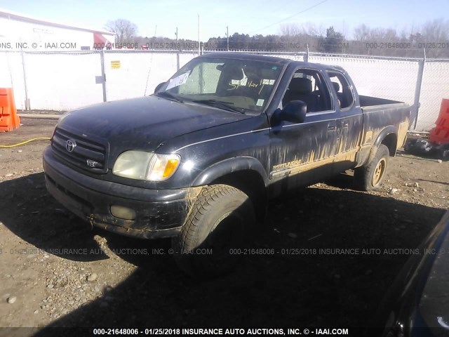 5TBBT48162S222264 - 2002 TOYOTA TUNDRA ACCESS CAB LIMITED BLACK photo 2