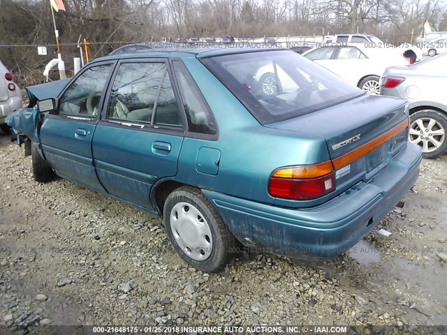 1FARP14J2RW262503 - 1994 FORD ESCORT LX/SPORT BLUE photo 3