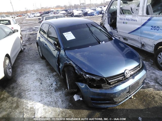 3VW217AU4FM063752 - 2015 VOLKSWAGEN GOLF BLUE photo 1