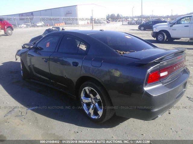 2C3CDXHG2EH102788 - 2014 DODGE CHARGER SXT GRAY photo 3