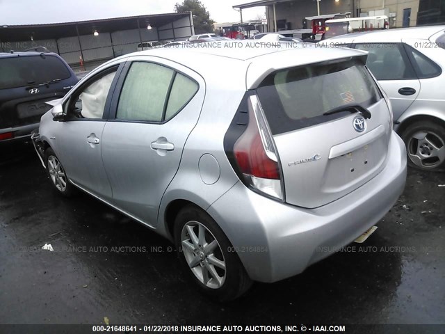 JTDKDTB34G1124623 - 2016 TOYOTA PRIUS C SILVER photo 3