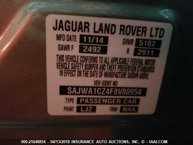 SAJWA1CZ4F8V80954 - 2015 JAGUAR XJ GRAY photo 9