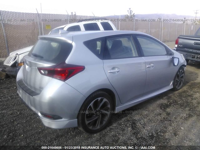 JTNKARJE9GJ521299 - 2016 TOYOTA SCION IM SILVER photo 4