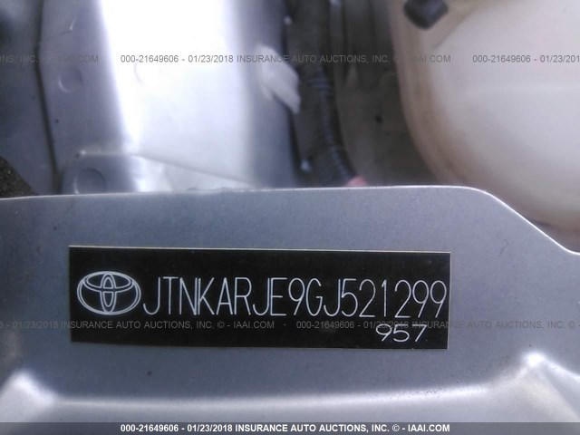 JTNKARJE9GJ521299 - 2016 TOYOTA SCION IM SILVER photo 9