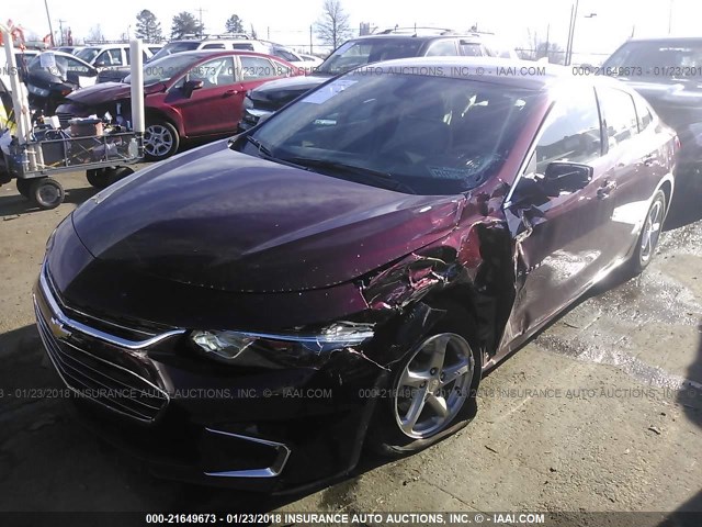 1G1ZB5STXGF188211 - 2016 CHEVROLET MALIBU LS 勃艮第红 照片 2