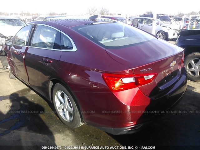 1G1ZB5STXGF188211 - 2016 CHEVROLET MALIBU LS 勃艮第红 照片 3