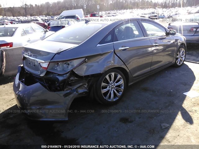 5NPEC4AC0CH339166 - 2012 HYUNDAI SONATA SE/LIMITED GRAY photo 4