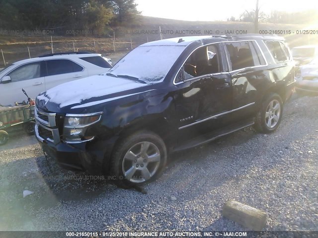 1GNSKBKC2FR250972 - 2015 CHEVROLET TAHOE K1500 LT BLACK photo 2