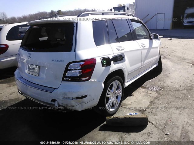 WDCGG0EB3DG126297 - 2013 MERCEDES-BENZ GLK 250 BLUETEC WHITE photo 4