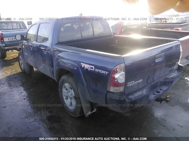 3TMLU4EN4FM198911 - 2015 TOYOTA TACOMA DOUBLE CAB/TRD RPO BLUE photo 3