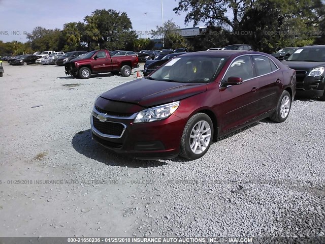 1G11C5SLXFF346460 - 2015 CHEVROLET MALIBU 1LT 勃艮第红 照片 2