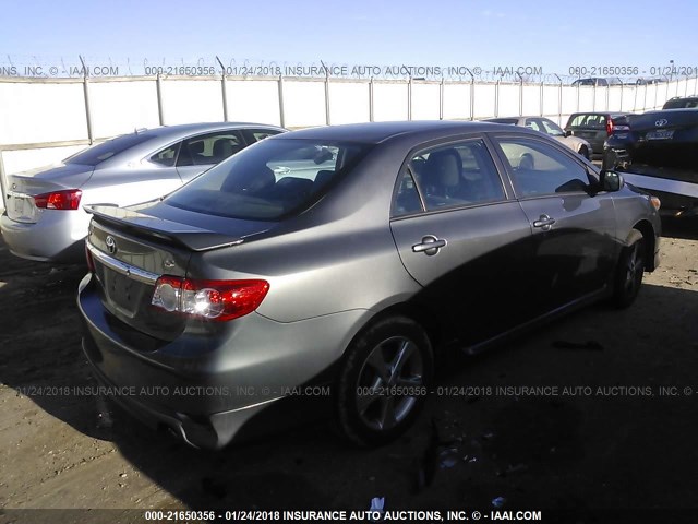 2T1BU4EE6BC553530 - 2011 TOYOTA COROLLA S/LE GRAY photo 4