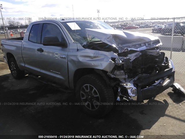 5TFUY5F13EX341396 - 2014 TOYOTA TUNDRA DOUBLE CAB SR/SR5 SILVER photo 1